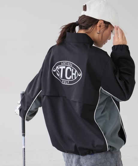 【ANTIQUAGOLF×STCH】 Half Zip LOGO Tops-black