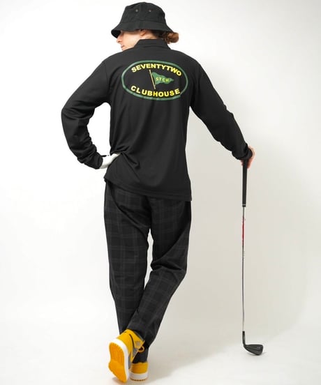 STCH ORIGINAL【Flag logo polo L/S-black】