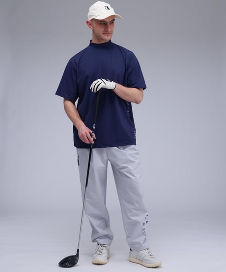 【ANTIQUAGOLF×STCH】UNISEX(ユニセックス)side logo mockneck tops-navy