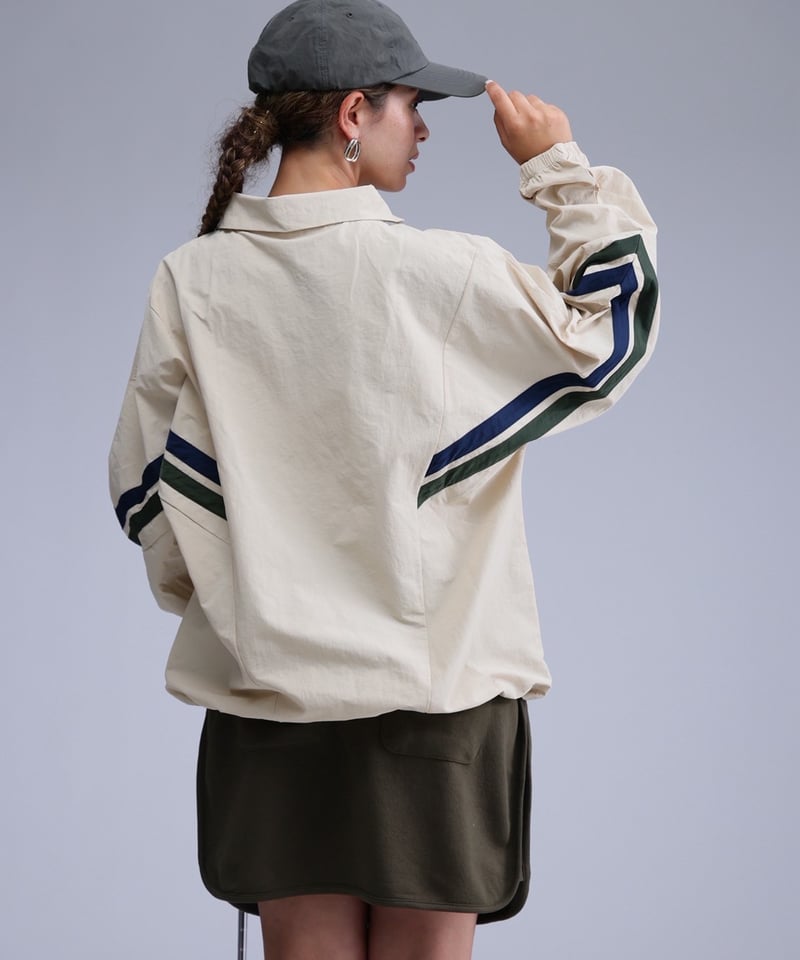 ANTIQUAGOLF×STCH】Line design Pullover-beige |