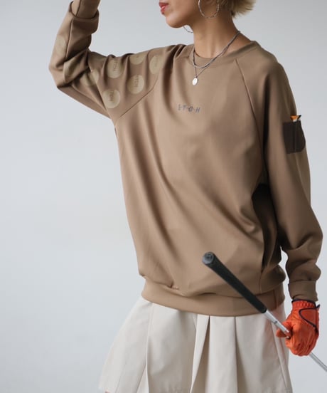 【ANTIQUAGOLF×STCH】UNISEX（ユニセックス）dot design tops-camel