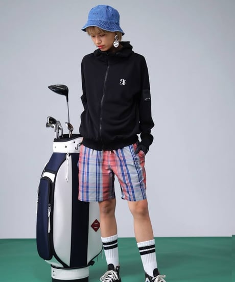 【ANTIQUAGOLF×STCH】UNISEX(ユニセックス)zip hoodie-black