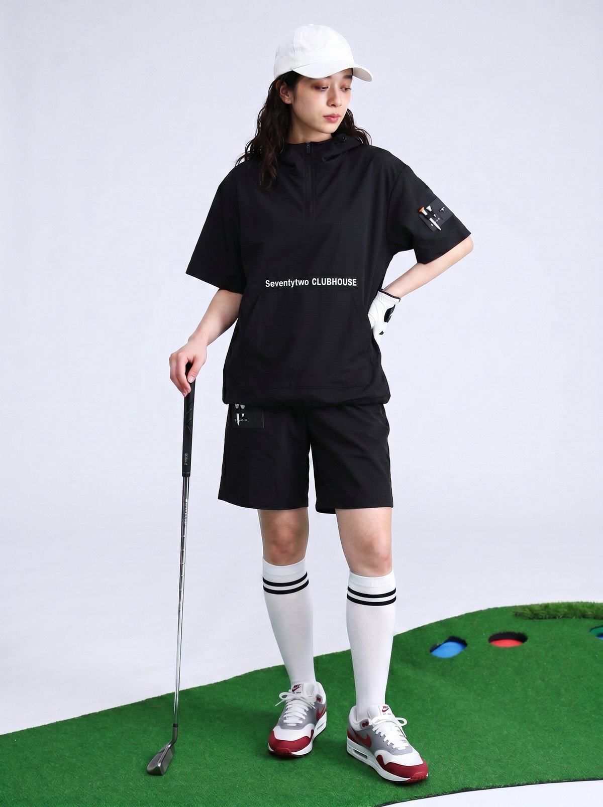 ANTIQUA GOLF×STCH】 SeersuckerTops- black | 【公式