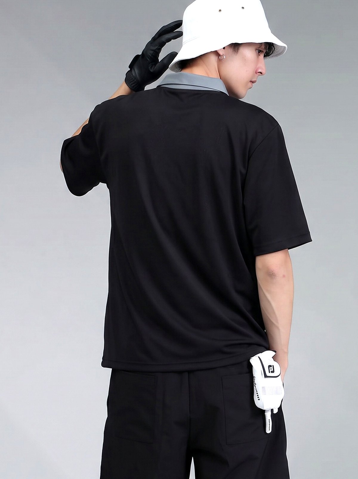 ちゅう⭐︎ ANTIQUA GOLF×STCH】Colored Tech Tops-black | 【公