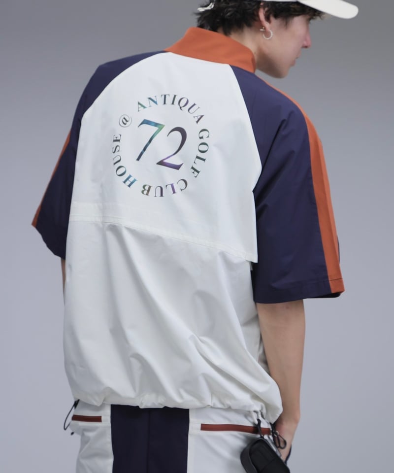 ANTIQUAGOLF×STCH 】halfzip contrast pullover-o