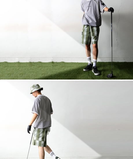 【ANTIQUAGOLF×STCH】UNISEX(ユニセックス) check bucket hat-khaki