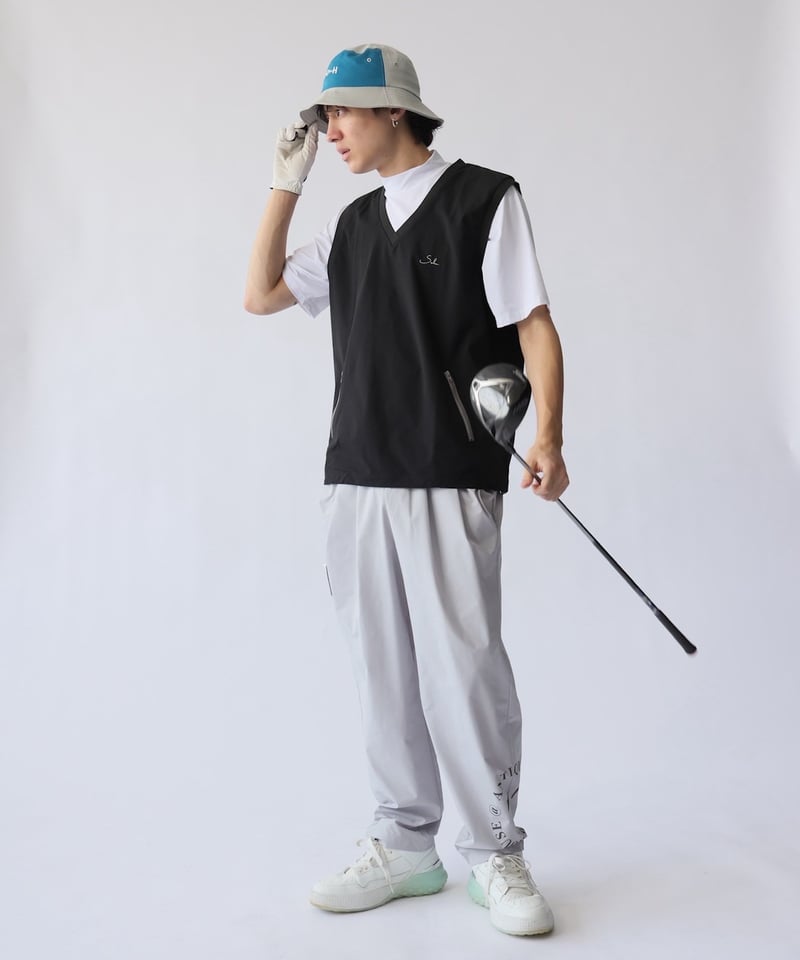 ★[ANTIQUAGOLFXSTCH] ジップポケット グレー　L-XL ★ ☆[ANTIQUAGOLFXSTCH] ジップポケット グレー L-XL ☆ ゴルフ
