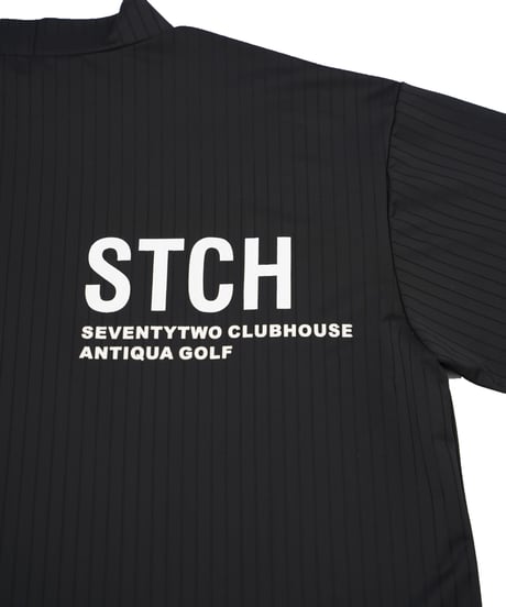 【 ANTIQUAGOLF×STCH 】printed short sleeve tops-black
