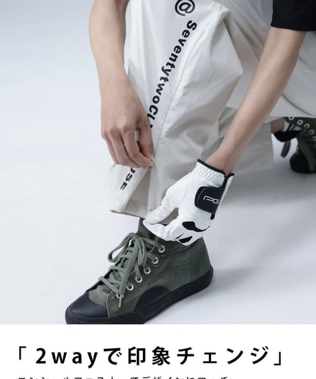 【ANTIQUAGOLF×STCH】UNISEX（ユニセックス）logo pants-black