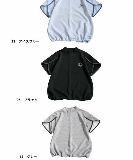 【 ANTIQUAGOLF×STCH 】petal sleeve tops-black