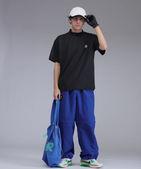 【 ANTIQUAGOLF×STCH 】printed short sleeve tops-black