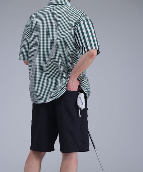 【ANTIQUAGOLF×STCH】UNISEX(ユニセックス)tech nylon shorts-black