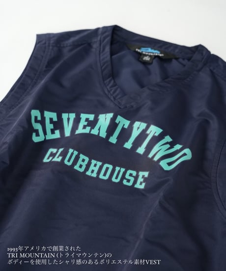STCH 【college logo nylon vest-navy】