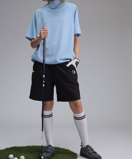【ANTIQUAGOLF×STCH】UNISEX(ユニセックス)tech nylon shorts-black