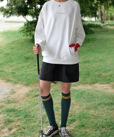 【ANTIQUAGOLF×STCH】UNISEX（ユニセックス）dot design tops-white