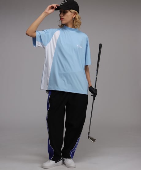 【 ANTIQUAGOLF×STCH 】Asymmetry Logo Tops-light blue