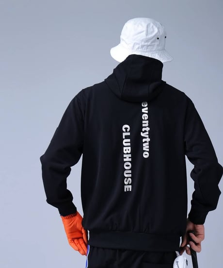 【ANTIQUAGOLF×STCH】UNISEX(ユニセックス)zip hoodie-black
