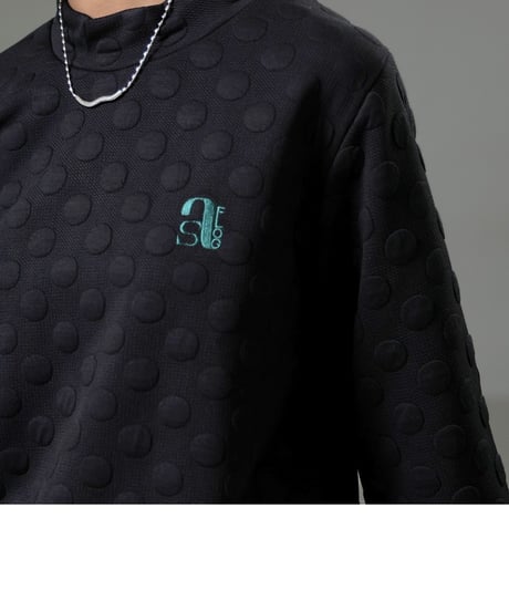 【ANTIQUAGOLF×STCH】dot layered tops-black