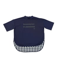 【ANTIQUAGOLF×STCH】UNISEX(ユニセックス)check pattern switching tops-navy