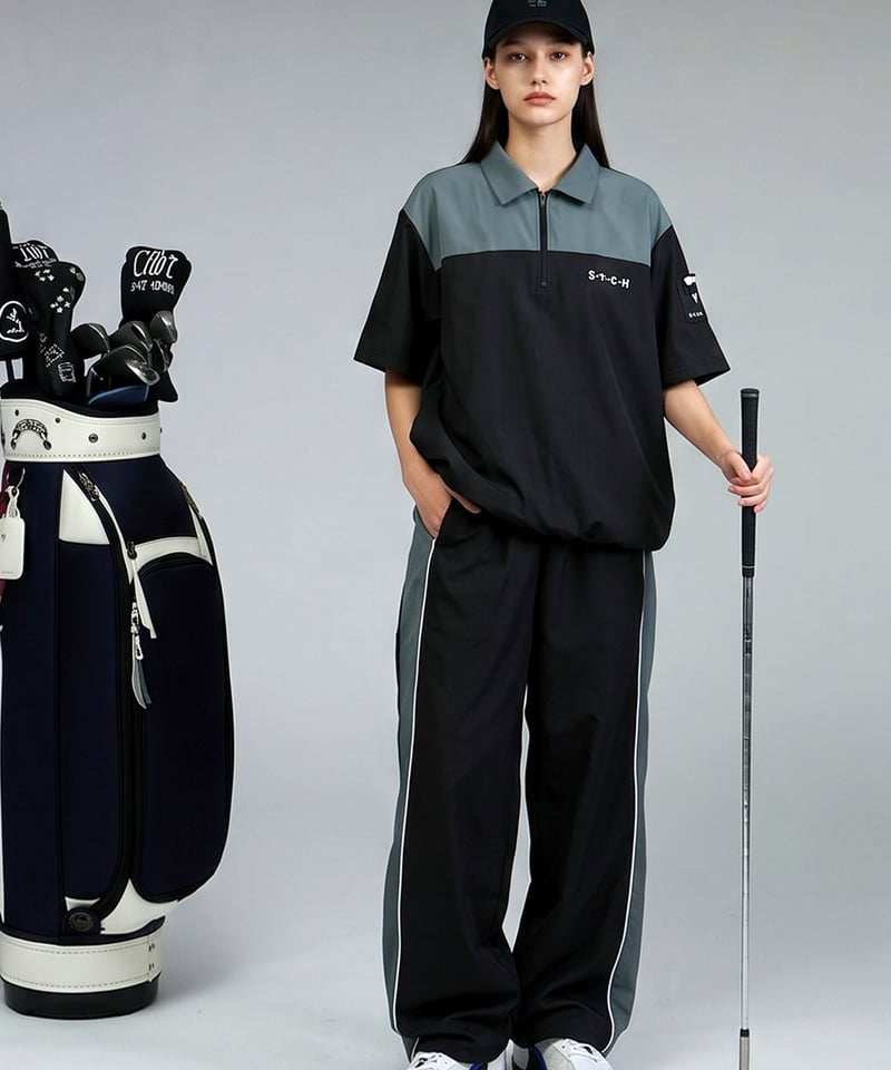 ANTIQUA GOLF×STCH】Colored Tech Tops-black | 【公