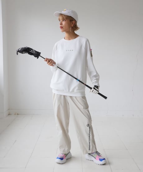 【ANTIQUAGOLF×STCH】UNISEX（ユニセックス）dot design tops-white