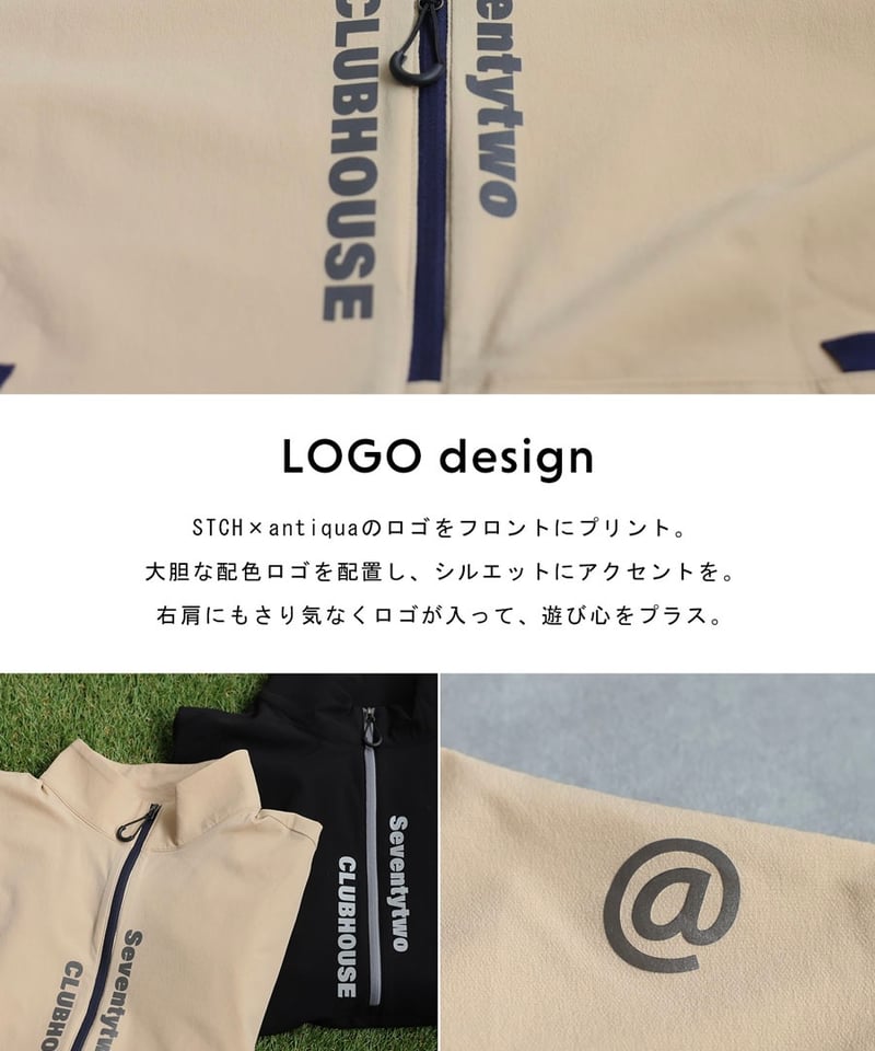 ANTIQUA GOLF × STCH】Logo Half-Zip-beige | 【公式】