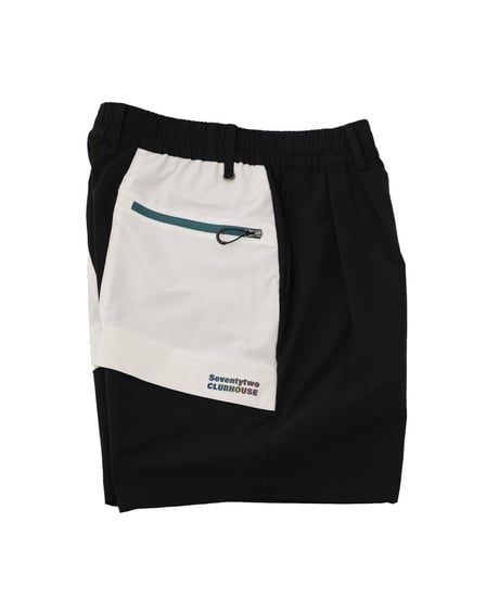 【 ANTIQUAGOLF×STCH 】contrast half pants-black×offwhite