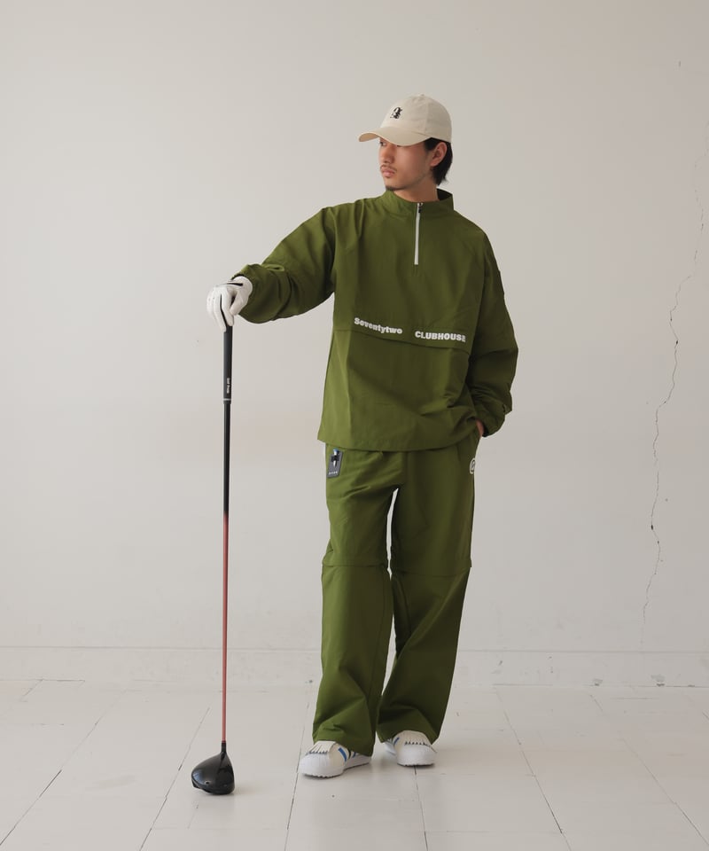ANTIQUAGOLF×STCH 】regen 2waypullover-khaki |