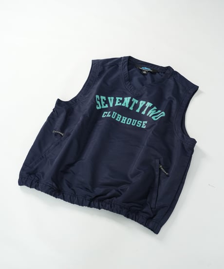 STCH 【college logo nylon vest-navy】