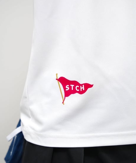 STCH ORIGINAL【Flag logo polo L/S-white】