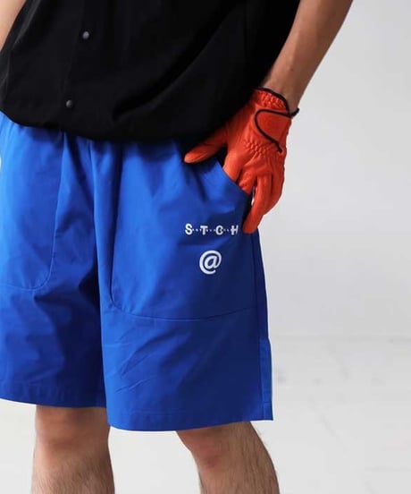 【ANTIQUAGOLF×STCH】UNISEX（ユニセックス）logo half pants-blue
