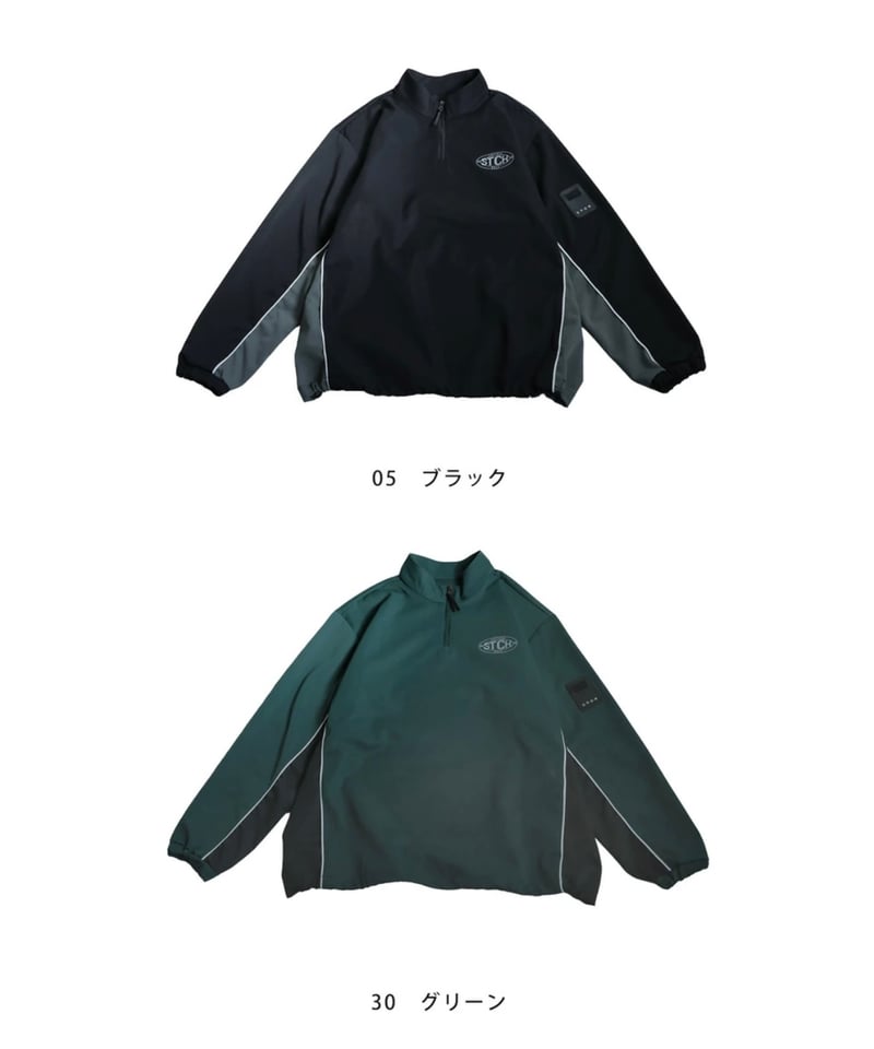 ANTIQUAGOLF×STCH】 Half Zip LOGO Tops-black | 【
