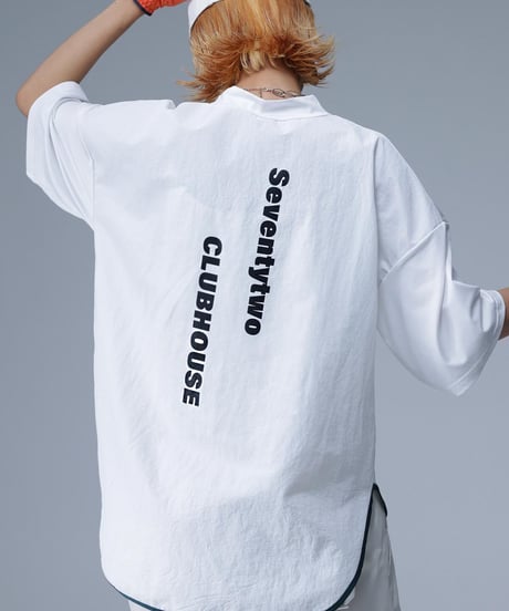 【ANTIQUAGOLF×STCH】UNISEX（ユニセックス）piping mock neck-white