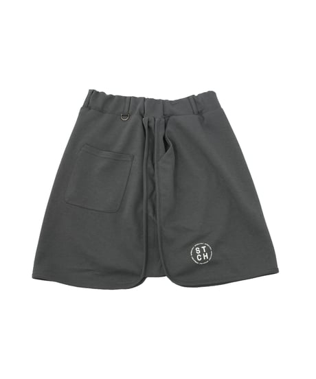 【 ANTIQUAGOLF×STCH 】coloorblock logo skirt-darkgray