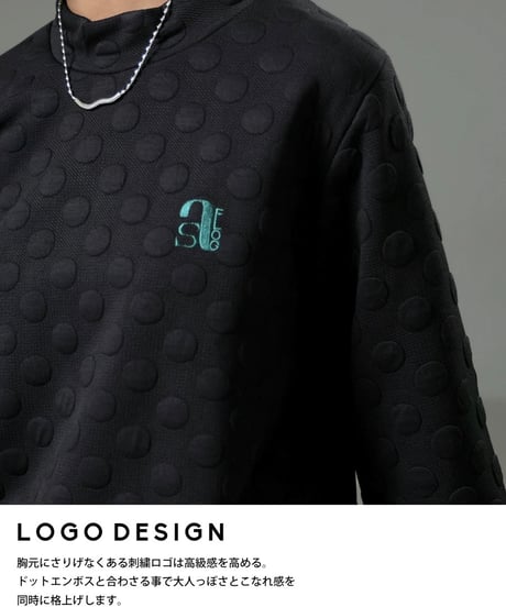 【ANTIQUAGOLF×STCH】dot layered tops-black
