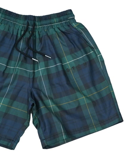 【ANTIQUAGOLF×STCH】UNISEX（ユニセックス）check half pants-green
