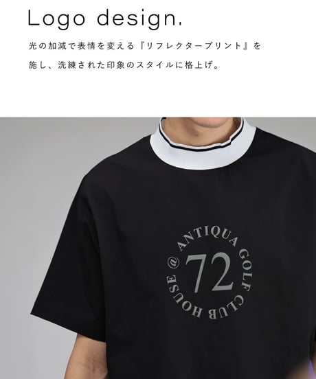 【 ANTIQUAGOLF×STCH 】backcolor mockneck tops-lightgray