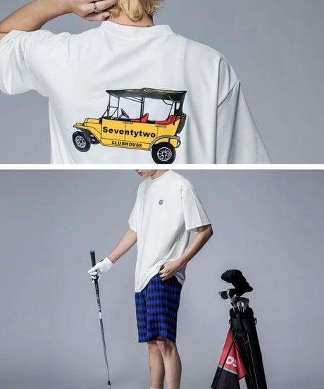 【ANTIQUAGOLF×STCH】UNISEX（ユニセックス）back print tee-white