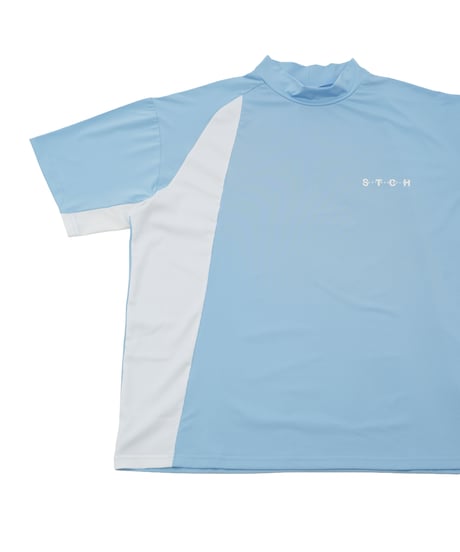 【 ANTIQUAGOLF×STCH 】Asymmetry Logo Tops-light blue