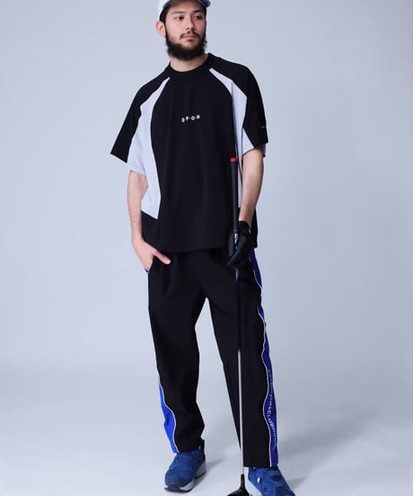 【ANTIQUAGOLF×STCH】UNISEX(ユニセックス)colored tech halfsleeve-black