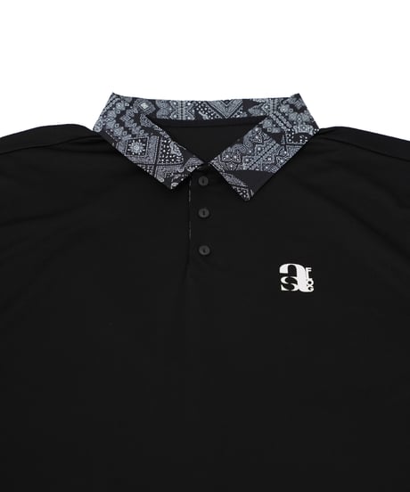 【 ANTIQUAGOLF×STCH 】paisley pattern polo-black