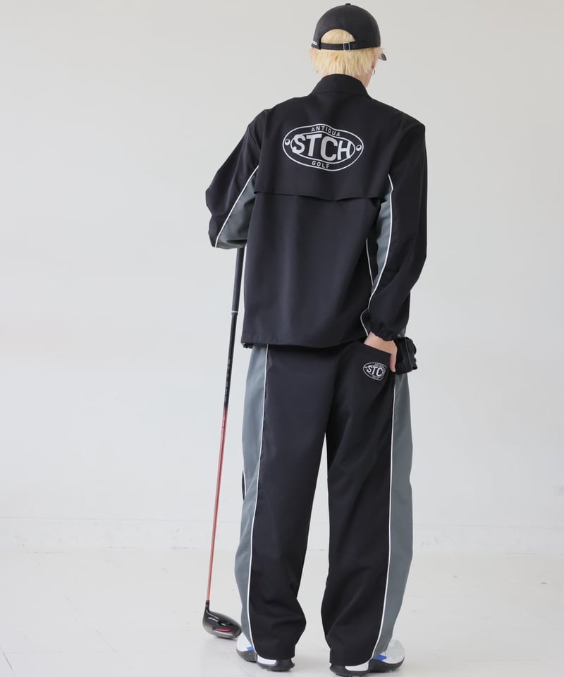 ANTIQUAGOLF×STCH】 Half Zip LOGO Tops-black | 【