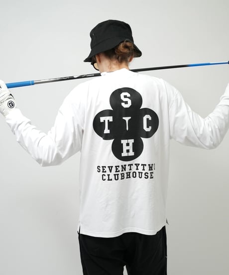 STCH ORIGINAL【 Clover logo mock neck-white 】