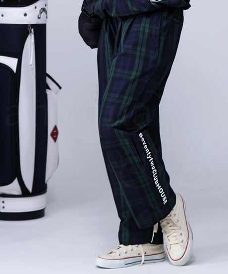 【ANTIQUAGOLF×STCH】UNISEX（ユニセックス）check logo pants-blackwatch