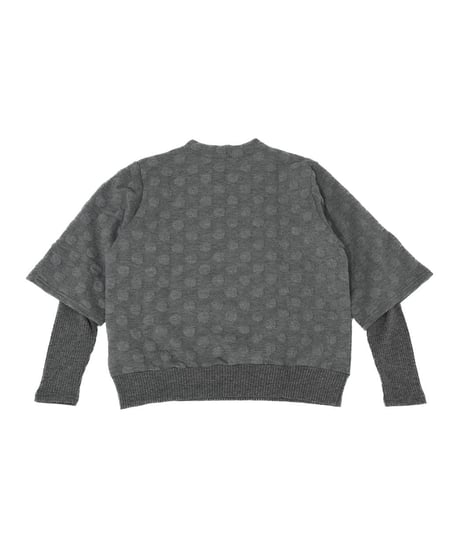 【ANTIQUAGOLF×STCH】dot layered tops-gray