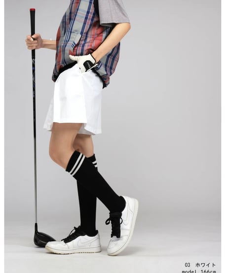 【ANTIQUAGOLF×STCH】LADIES（レディース）A-line half pants white