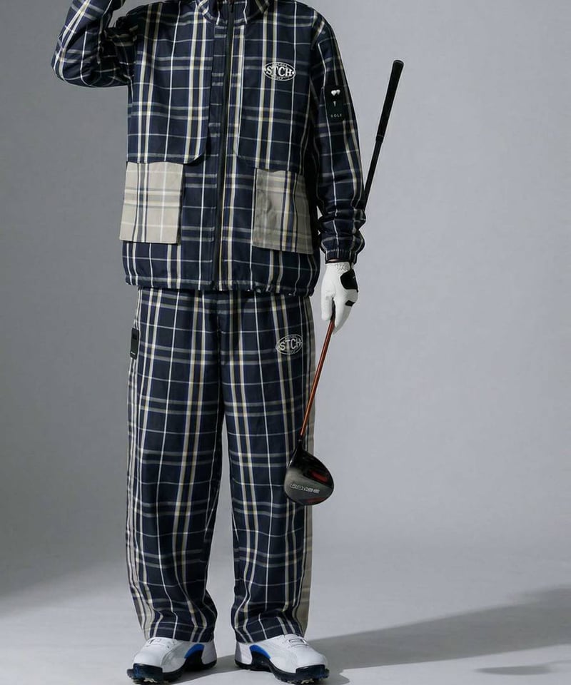 二年間大事に使ってました。新品同様です ANTIQUAGOLF×STCH】 Check Logo Tops-navy | 【公式】S