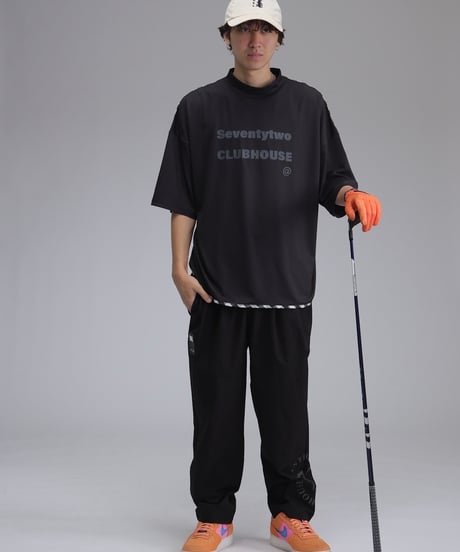 【ANTIQUAGOLF×STCH】UNISEX(ユニセックス)check pattern switching tops-black