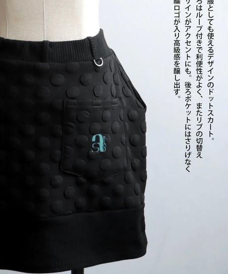 【ANTIQUAGOLF×STCH】dot mini skirt-gray