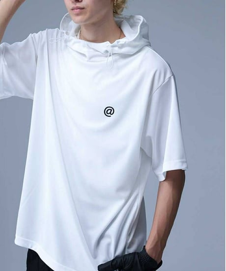 【ANTIQUAGOLF×STCH】UNISEX（ユニセックス）short sleeve hooded-white